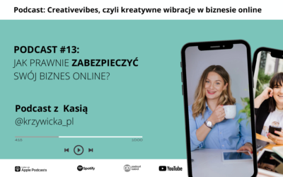 PODCAST #13: Jak prawnie zabezpieczyć swój biznes online? Rozmowa z Kasią Krzywicką.